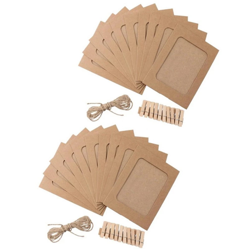 20 Pcs Paper Photo DIY Wall Picture Hanging Frame Album Rope Clip Set Home Decor 3Inch Brown
20 Pcs Paper Photo DIY Wall Picture Hanging Frame Album Rope Clip Set Home Decor 3Inch Brown