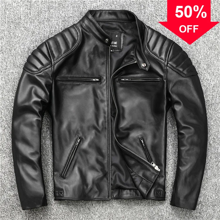 Aoottii Genuine Leather Jacket Men Vintage Natural Sheepskin Coat Spring Autumn 2022 Men's Leather Motorcycle Chaquetas Hombre
Aoottii Genuine Leather Jacket Men Vintage Natural Sheepskin Coat Spring Autumn 2022 Men's Leather Motorcycle Chaquetas Hombre