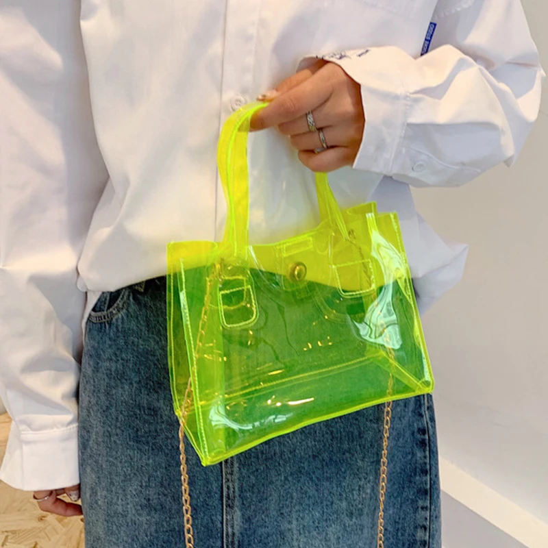 Transparent Jelly Bag Women's Fashion Handbags Candy Color Clear Shoulder Bags for Female Clear Beach Crossbody Bags Tote Bolsa
Transparent Jelly Bag Women's Fashion Handbags Candy Color Clear Shoulder Bags for Female Clear Beach Crossbody Bags Tote Bolsa