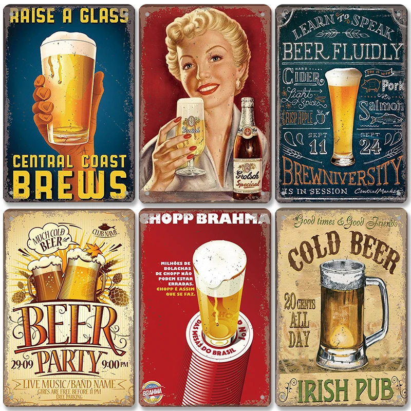 Vintage Beer Plaque Metal Tin Signs Retro Whiskey Beer Party Metal Poster Wall Decor for Gentlemen Club Bar Pub Home
Vintage Beer Plaque Metal Tin Signs Retro Whiskey Beer Party Metal Poster Wall Decor for Gentlemen Club Bar Pub Home