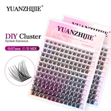 12lines Super Fluffy YUANZHIJIE DIY Eyelashes Cluster Individual lash Bunches Premium Material Multi Pointed Natural Eyelash