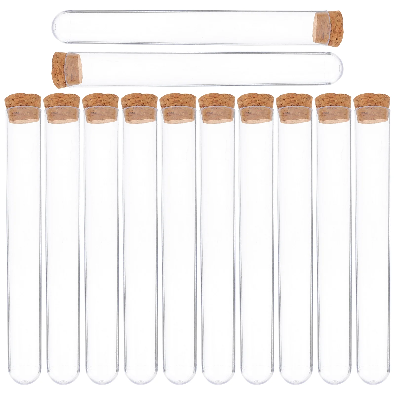 

25 Pcs Plastic Test Tubes Sample Storage Small Stopper Cork Tiny Testing Sampling