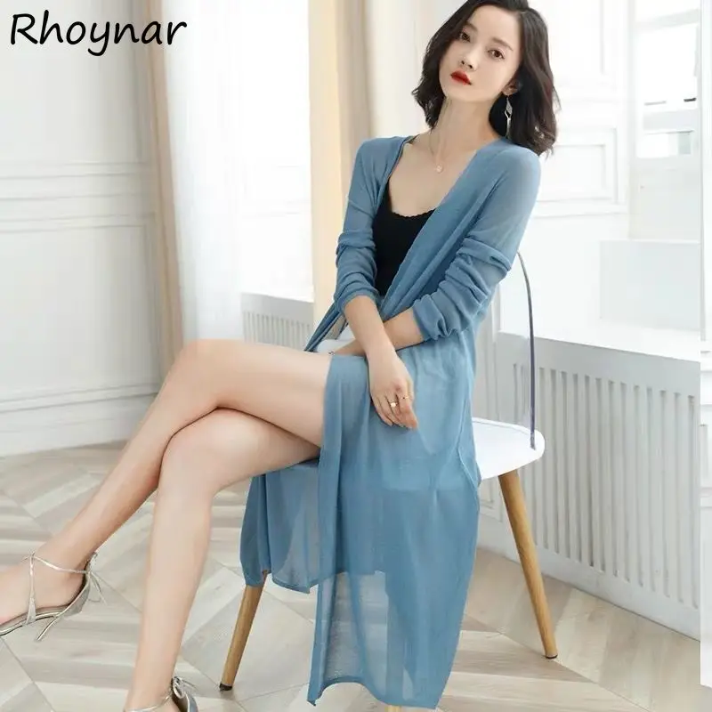 X-long Cardigan Women Thin Summer Side-slit Sun-proof Elegant Solid Design Cool Streetwear OL Fashion Retro Loose Lazy Ulzzang
X-long Cardigan Women Thin Summer Side-slit Sun-proof Elegant Solid Design Cool Streetwear OL Fashion Retro Loose Lazy Ulzzang