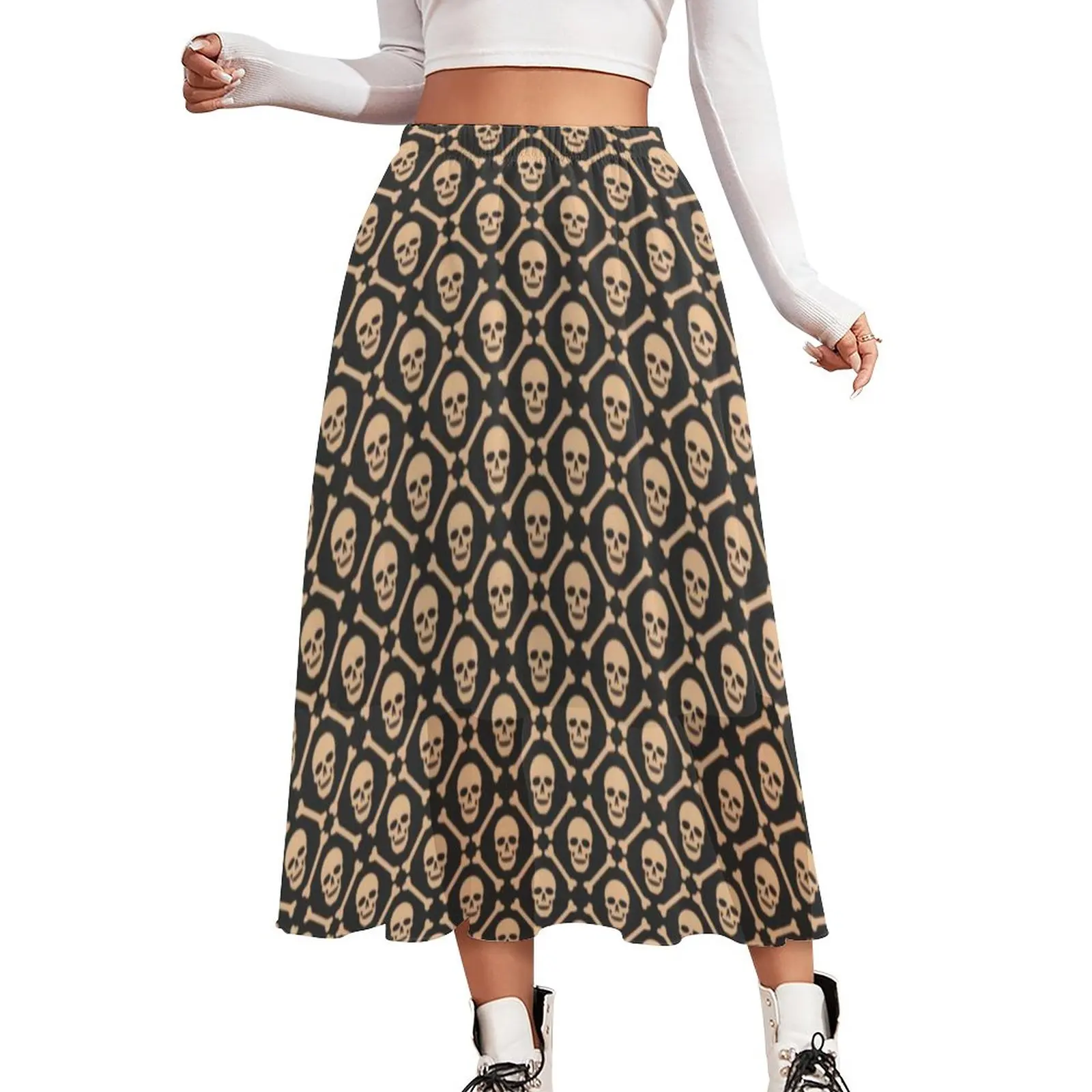 Beige Skull Skirt Elastic Waist Dark Brown Sugar Skulls Harajuku Casual Skirts Female Modern Boho Skirt Summer Oversized Bottoms
Beige Skull Skirt Elastic Waist Dark Brown Sugar Skulls Harajuku Casual Skirts Female Modern Boho Skirt Summer Oversized Bottoms