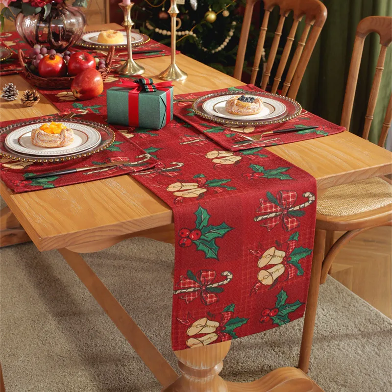 2023 Thickened Polyester Cotton Christmas Table Runner Modern Christmas Element Pattern Printing Tablecloth Table Decoration
2023 Thickened Polyester Cotton Christmas Table Runner Modern Christmas Element Pattern Printing Tablecloth Table Decoration