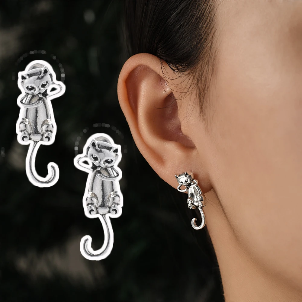 Silver Color Vintage Cute Cat Frog Earrings for Women Girls Antique Punk Gothic Geometric Animal Stud Earrings Fashion Jewelry
Silver Color Vintage Cute Cat Frog Earrings for Women Girls Antique Punk Gothic Geometric Animal Stud Earrings Fashion Jewelry