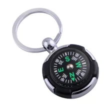 Hot Recommended Round Compass Keychain Mens Creative New Car Keychain Compass Outdoor Gadget Camping Equipment