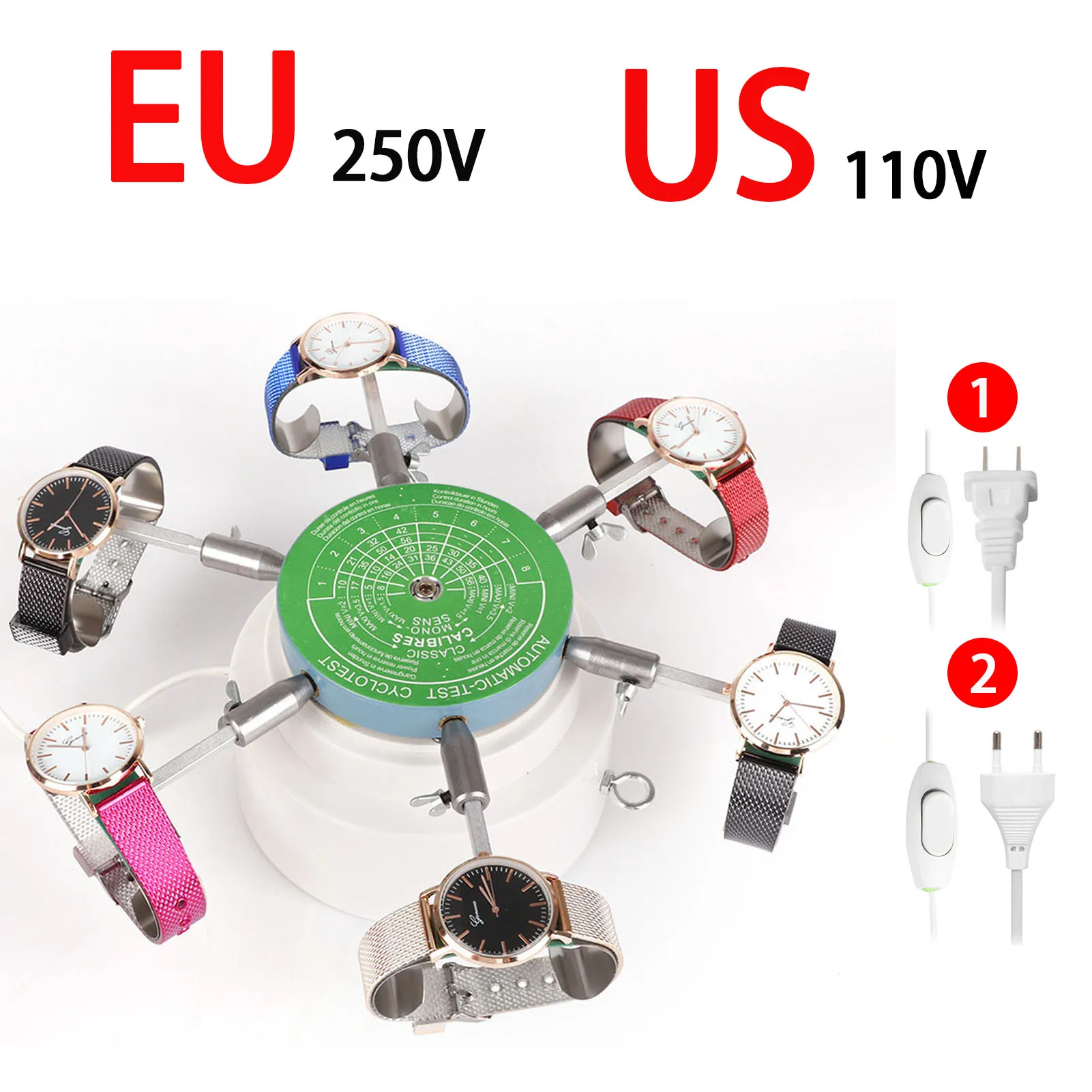 

Профессиональный инструмент для ремонта часов стандарта США/ЕС 110 В, 6-элементный автоматический циклотест