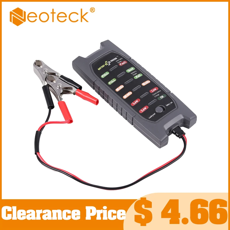 Neoteck 12V Digital Car Battery Tester Automotive Alternator Tester Battery Condition & Alternator Charging Test 6-LED Display
Neoteck 12V Digital Car Battery Tester Automotive Alternator Tester Battery Condition & Alternator Charging Test 6-LED Display