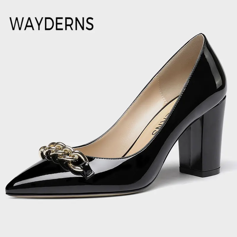 WAYDERNS New Arrival Women'S Pumps High Heels Summer Women Shoes Fashion Chains Casual Pointed Toe Female Footwear Size 35-43
WAYDERNS New Arrival Women'S Pumps High Heels Summer Women Shoes Fashion Chains Casual Pointed Toe Female Footwear Size 35-43