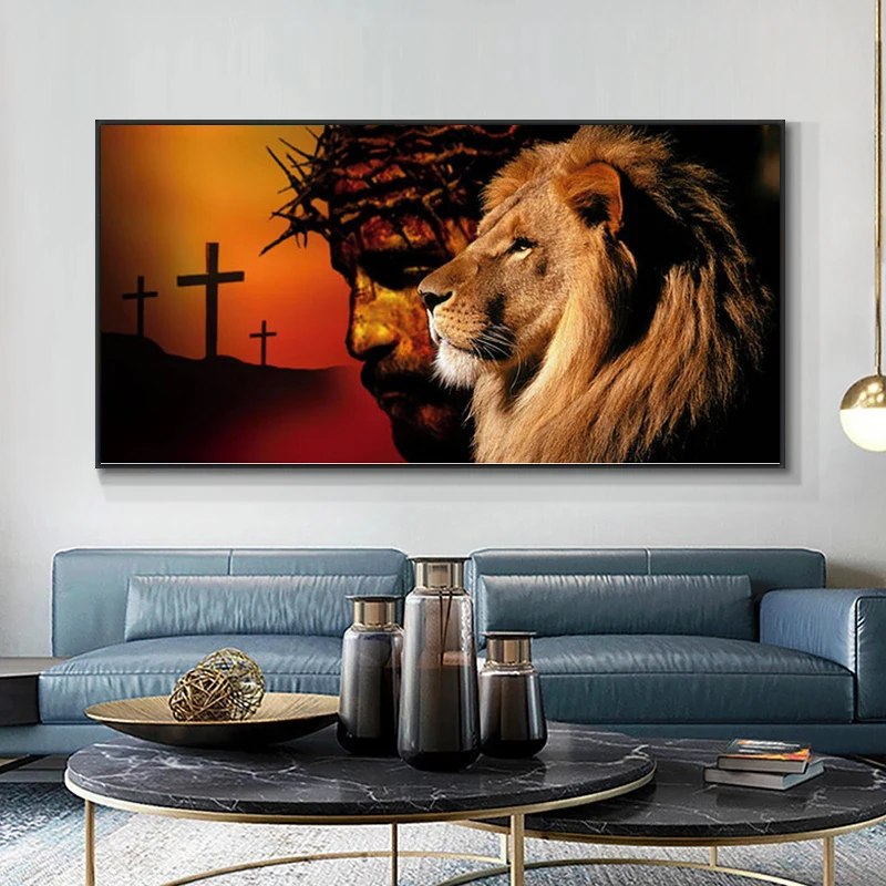 Crown of Thorns Jesus Animal Lion Canvas Painting Christian Cross Poster Wall Art Picture Prints for Living Room Home Decor
Crown of Thorns Jesus Animal Lion Canvas Painting Christian Cross Poster Wall Art Picture Prints for Living Room Home Decor
