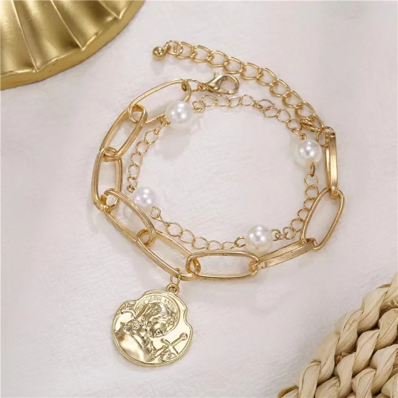 Creative Retro Alloy Pearl Bracelets For Women Girls Fashion Simple Double Chain Bracelet Female Temperament Charm Jewelry Gifts
Creative Retro Alloy Pearl Bracelets For Women Girls Fashion Simple Double Chain Bracelet Female Temperament Charm Jewelry Gifts