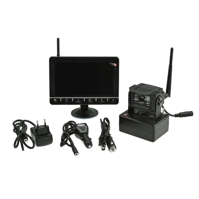 Waterproof IP69K battery operated digital wireless rear view camera and monitor system
Waterproof IP69K battery operated digital wireless rear view camera and monitor system