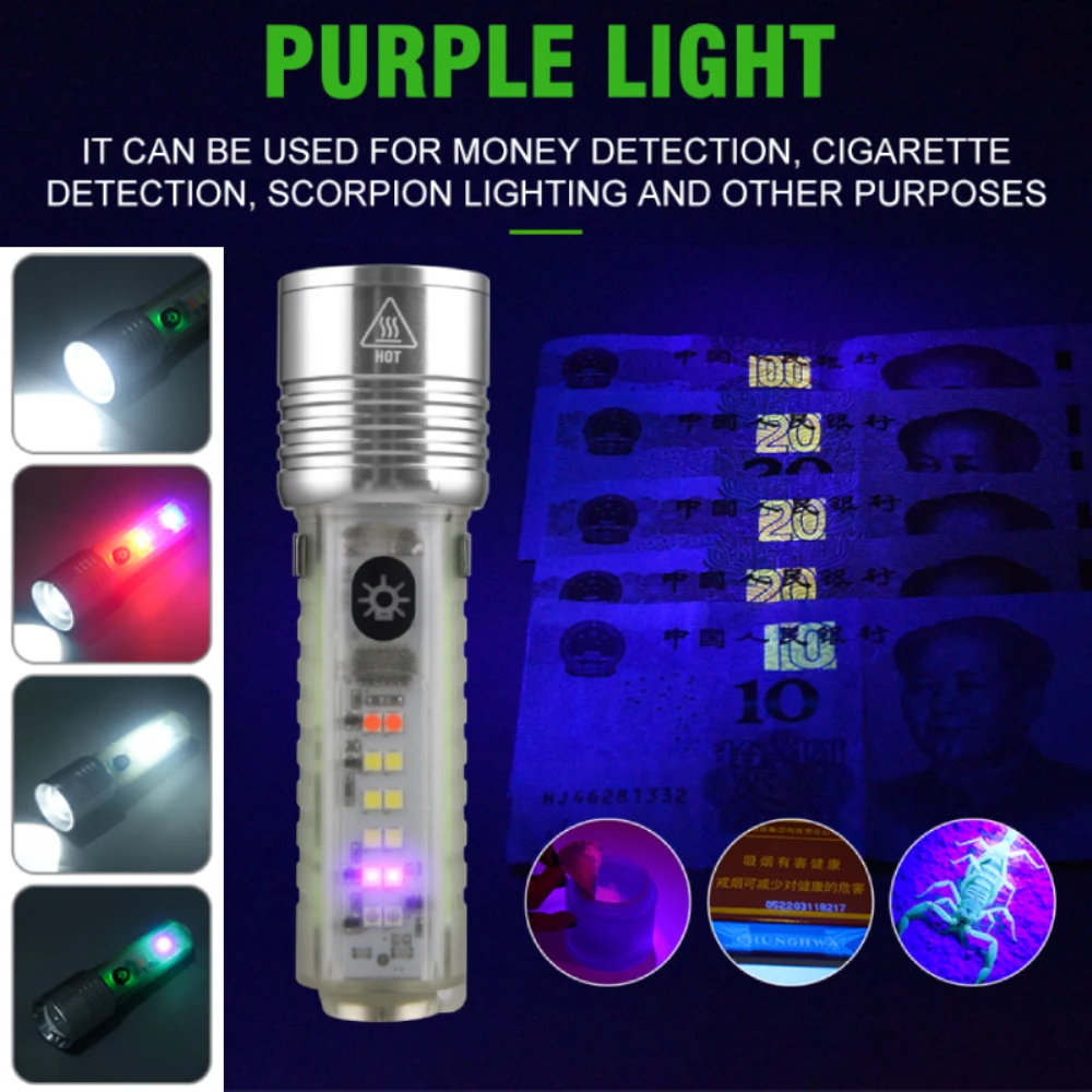 New MINI LED Flashlight USB C RechargeableTorch Strong Magnet Pen Clip Lantern Zoom Optional Portable Lamp Camping Uv Lights 
New MINI LED Flashlight USB C RechargeableTorch Strong Magnet Pen Clip Lantern Zoom Optional Portable Lamp Camping Uv Lights