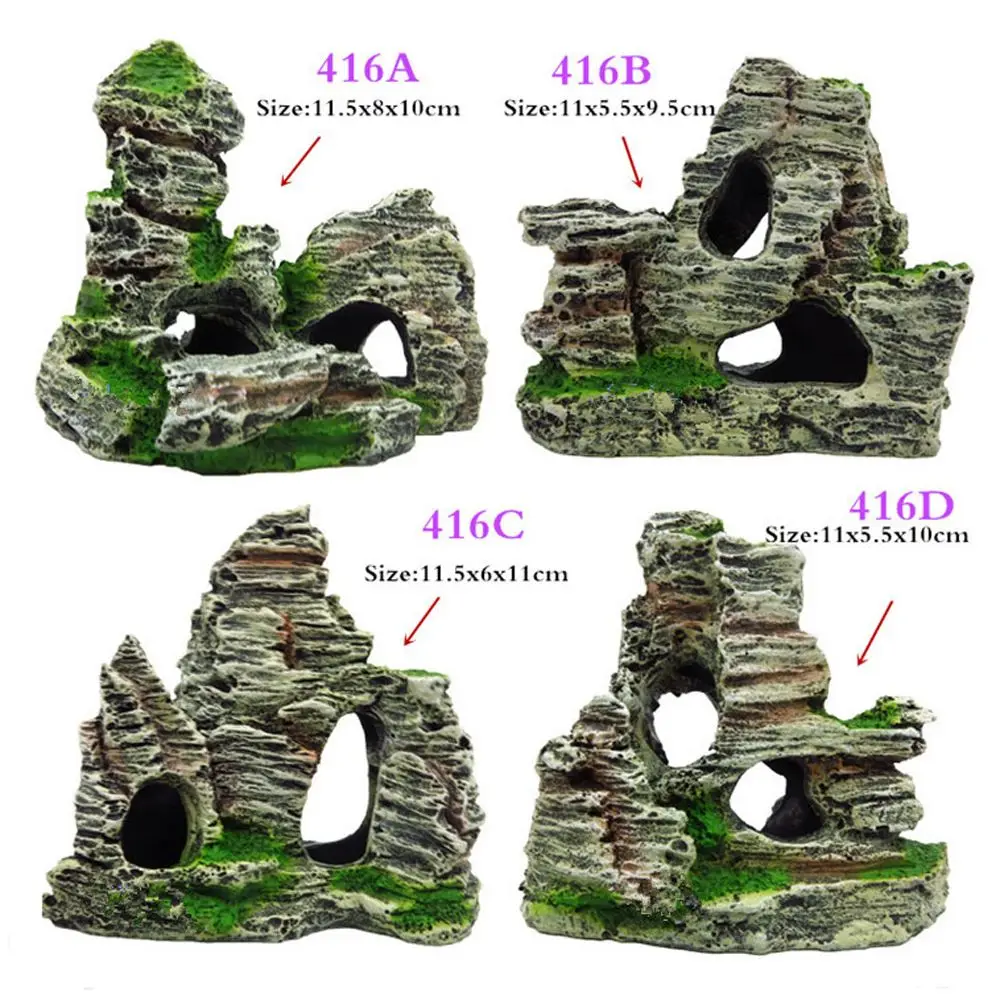 

1pc Aquarium Fish Tank Artificial Resin Mountain View Rock Barrel Castle Ornament Cave Aquarium Decoration Fish Tank Accessories