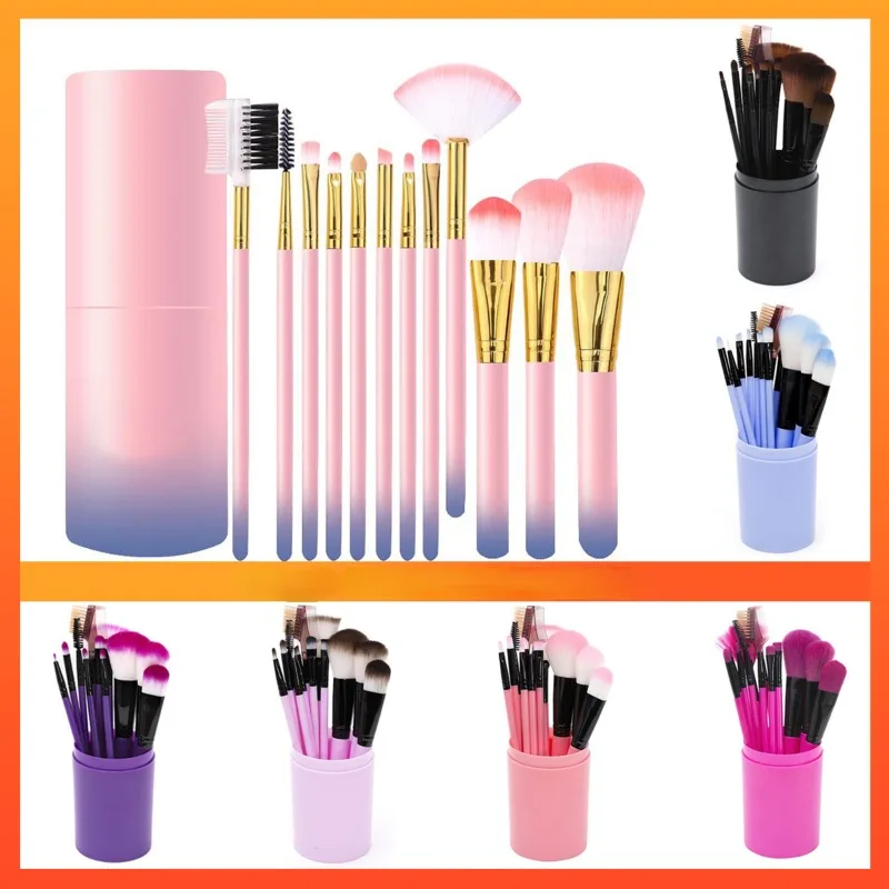 12PCS Plastic Round Bucket Makeup Brush Set Multi-color Long Rod Complete Set of Beauty Tools for Beginners Soft Beauty Brush 
12PCS Plastic Round Bucket Makeup Brush Set Multi-color Long Rod Complete Set of Beauty Tools for Beginners Soft Beauty Brush