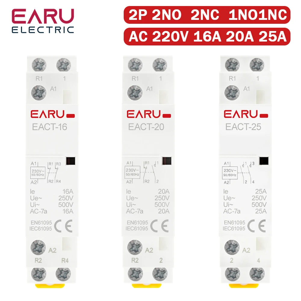 EARUELECTRIC Контактор EACT-2P-2NO-16A 20A 25A 220В 230В
EARUELECTRIC Контактор EACT-2P-2NO-16A 20A 25A 220В 230В