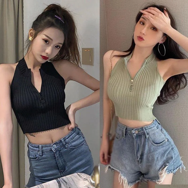 Женские сексуальные трикотажные майки без рукавов, легкий укороченный топ с воротником Хомутом, однотонные майки на молнии, топы
Женские сексуальные трикотажные майки без рукавов, легкий укороченный топ с воротником Хомутом, однотонные майки на молнии, топы