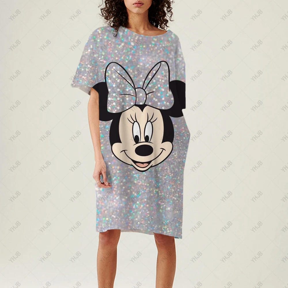 Disney Mickey Mouse Women's T-Shirt Dresses Short-Sleeved Mid-Length Kawaii T-Shirt Women Summer Tops Korean Cartoon Loose Tee
Disney Mickey Mouse Women's T-Shirt Dresses Short-Sleeved Mid-Length Kawaii T-Shirt Women Summer Tops Korean Cartoon Loose Tee