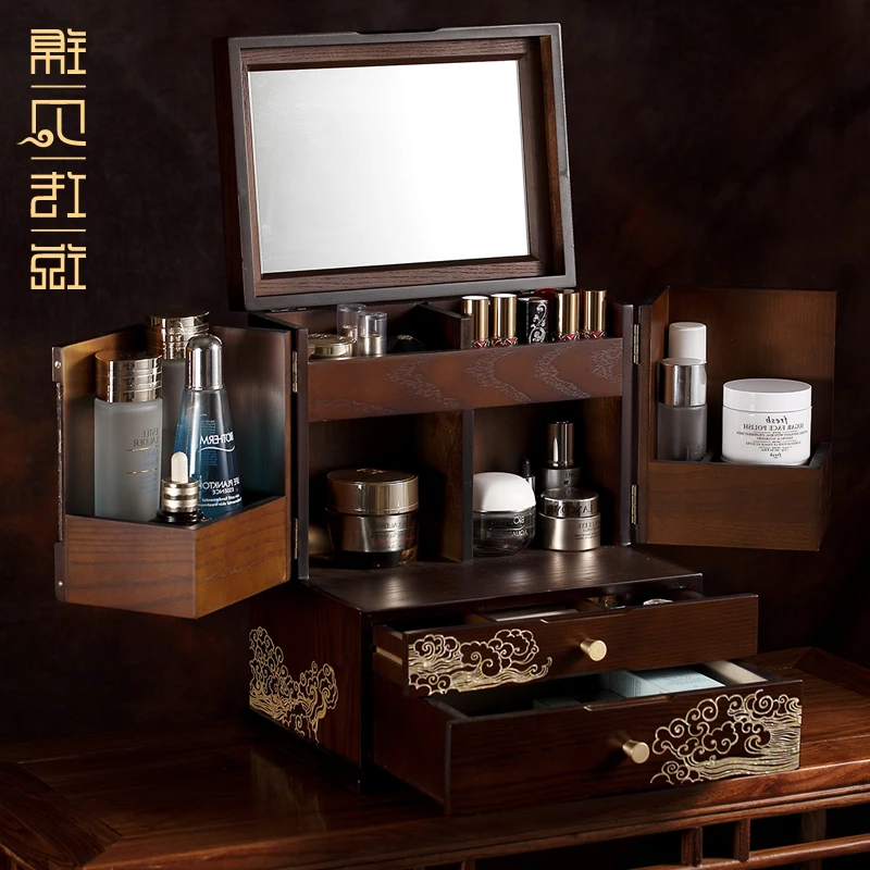 Cosmetics Large-Capacity Storage Household Drawer Dresser Table Solid Wood Jewelry Box
Cosmetics Large-Capacity Storage Household Drawer Dresser Table Solid Wood Jewelry Box