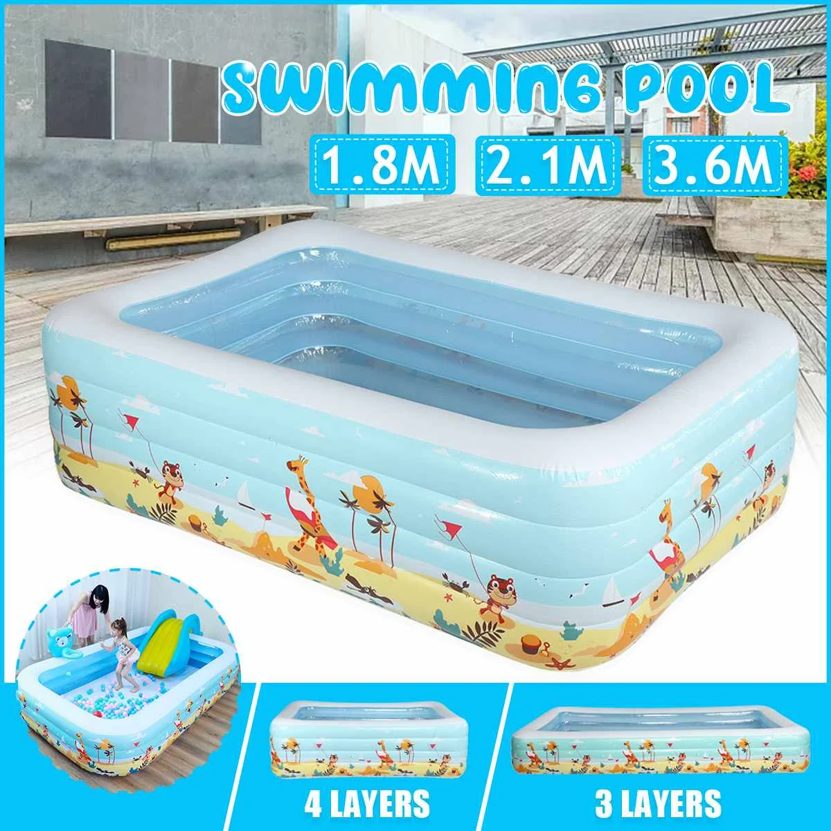 4Layer Large Swimming pool Children Inflatable Pool Inflatable bathtub Framed pool for family Above ground Square Swimming Pools
4Layer Large Swimming pool Children Inflatable Pool Inflatable bathtub Framed pool for family Above ground Square Swimming Pools