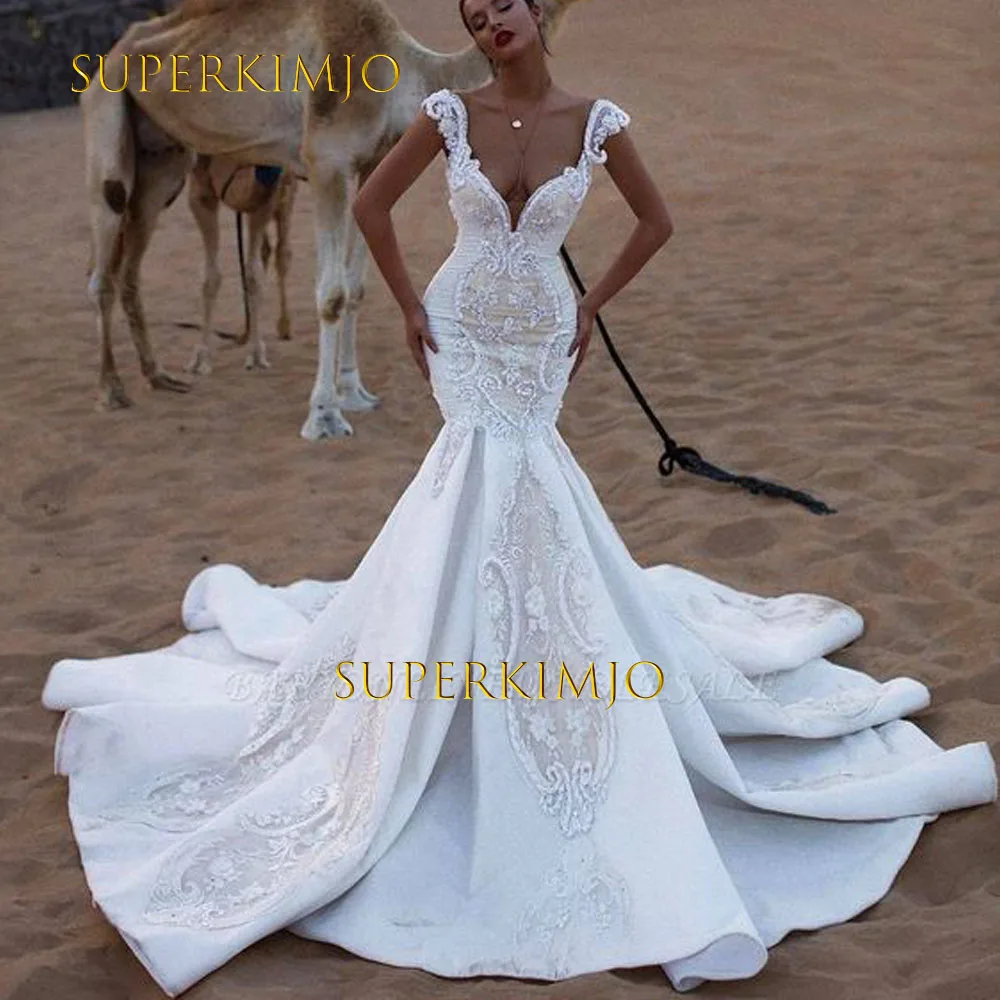 SuperKimJo Batas De Novia Para Boda Mermaid Wedding Dresses for Bride Lace Applique Modest Elegant Cheap Bridal Dresses
SuperKimJo Batas De Novia Para Boda Mermaid Wedding Dresses for Bride Lace Applique Modest Elegant Cheap Bridal Dresses
