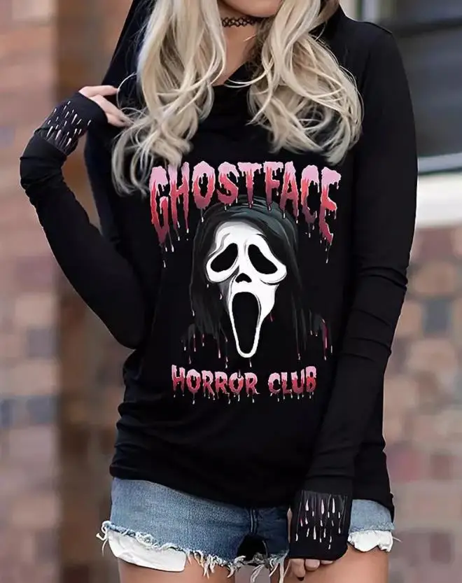 Halloween Woman Sweatshirts 2023 Spring Fashion Skull Letter Print Casual Hooded Long Sleeve Daily Hoodie Woman Clothing
Halloween Woman Sweatshirts 2023 Spring Fashion Skull Letter Print Casual Hooded Long Sleeve Daily Hoodie Woman Clothing