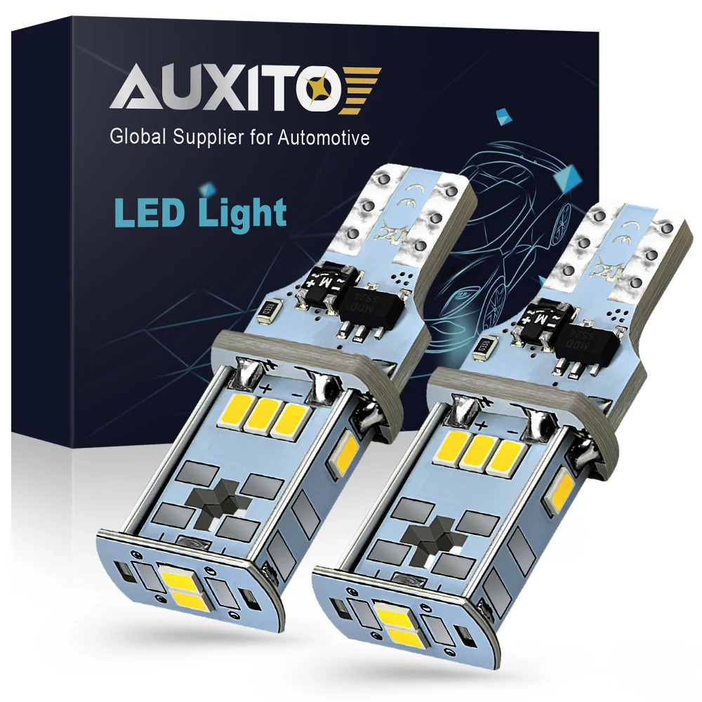 

AUXITO 2X Canbus LED Auto Lamp 12V T15 W16W Error Free Backup Lights Super Bright 921 912 W16W LED Bulbs Car Reverse Lamp 6500k