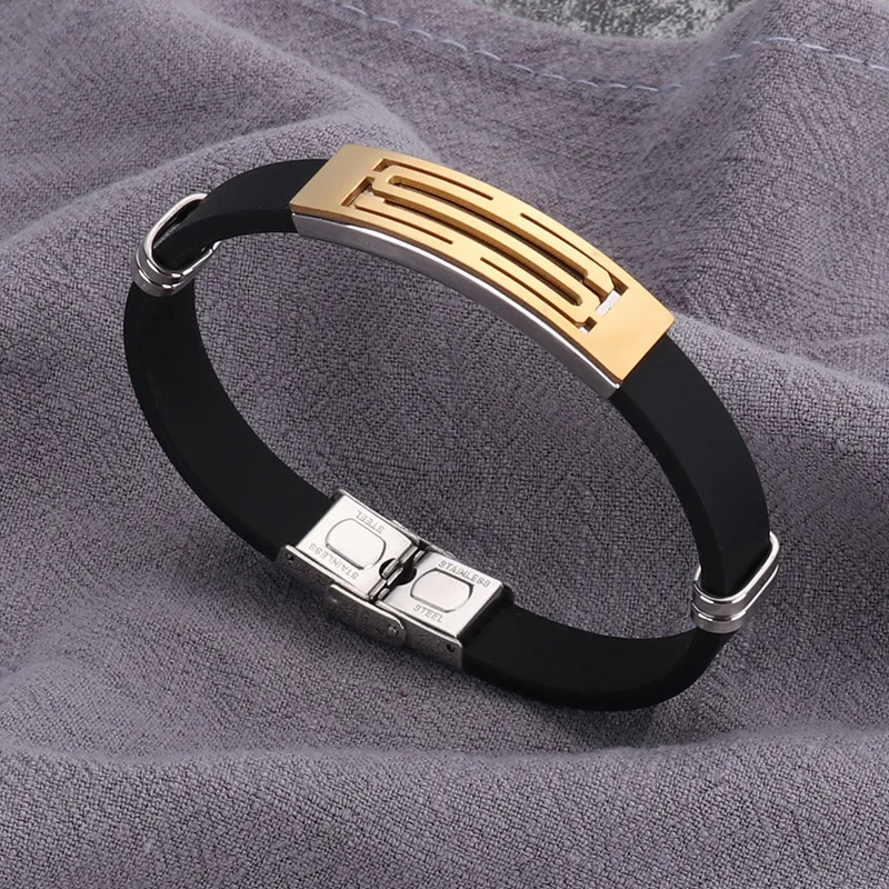 Fashion Charm Sports Casual Style Stainless Steel Folding Buckle Silicone Wrap Bracelet Bangles for Men Women Simple Jewelry
Fashion Charm Sports Casual Style Stainless Steel Folding Buckle Silicone Wrap Bracelet Bangles for Men Women Simple Jewelry
