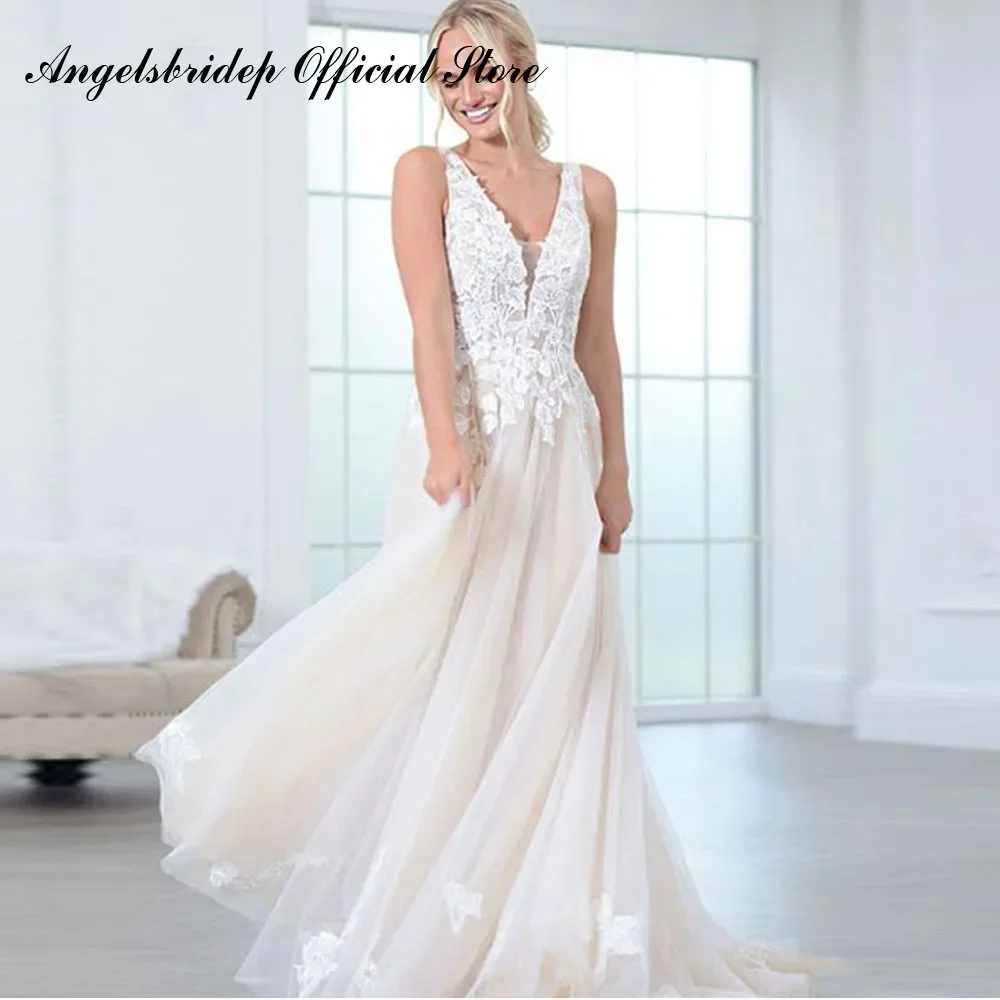 Beach Tulle Wedding Dresses 2022 Bohemian V-neck Floor Length Vestidos De Novia With Lace Appliques Robe De Mariée
Beach Tulle Wedding Dresses 2022 Bohemian V-neck Floor Length Vestidos De Novia With Lace Appliques Robe De Mariée