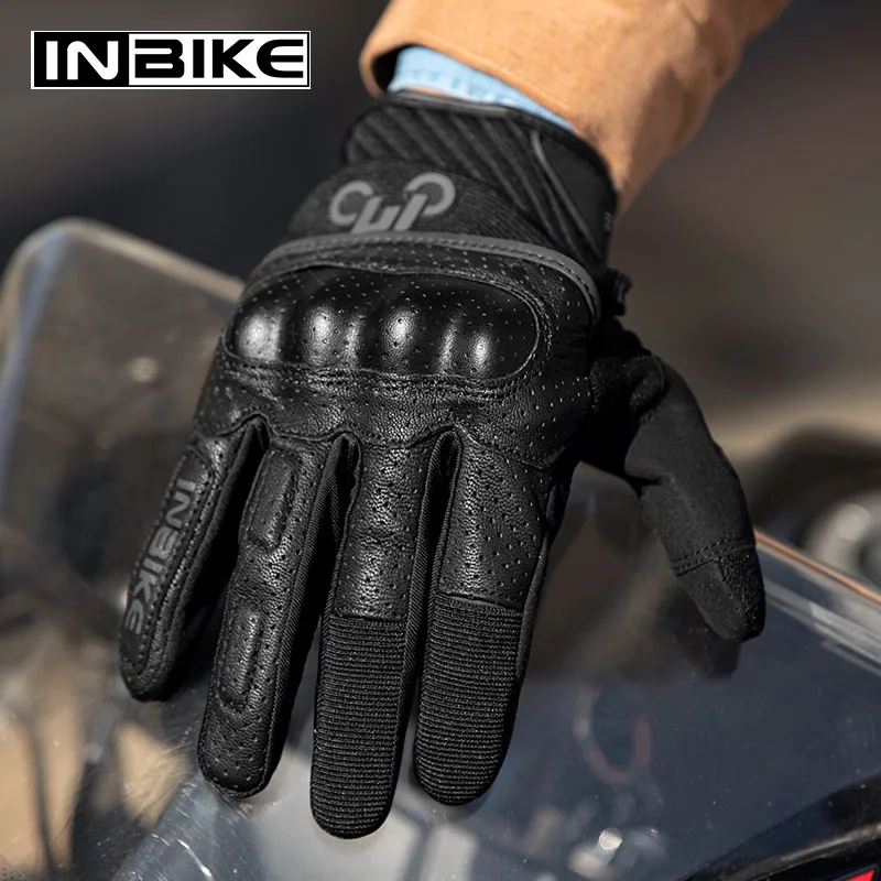 INBIKE Motorcycle Gloves Premium Leather Motorbike Gloves Protective Gear Touch Screen Full Finger Men Riding Gloves Palm Holes
INBIKE Motorcycle Gloves Premium Leather Motorbike Gloves Protective Gear Touch Screen Full Finger Men Riding Gloves Palm Holes