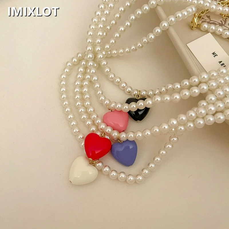 Kpop Aesthetic Pearl Beaded Pink Colorful Heart Pendant Chokers Necklaces for Women Wedding Luxury Jewelry EMO Y2K Accessories
Kpop Aesthetic Pearl Beaded Pink Colorful Heart Pendant Chokers Necklaces for Women Wedding Luxury Jewelry EMO Y2K Accessories