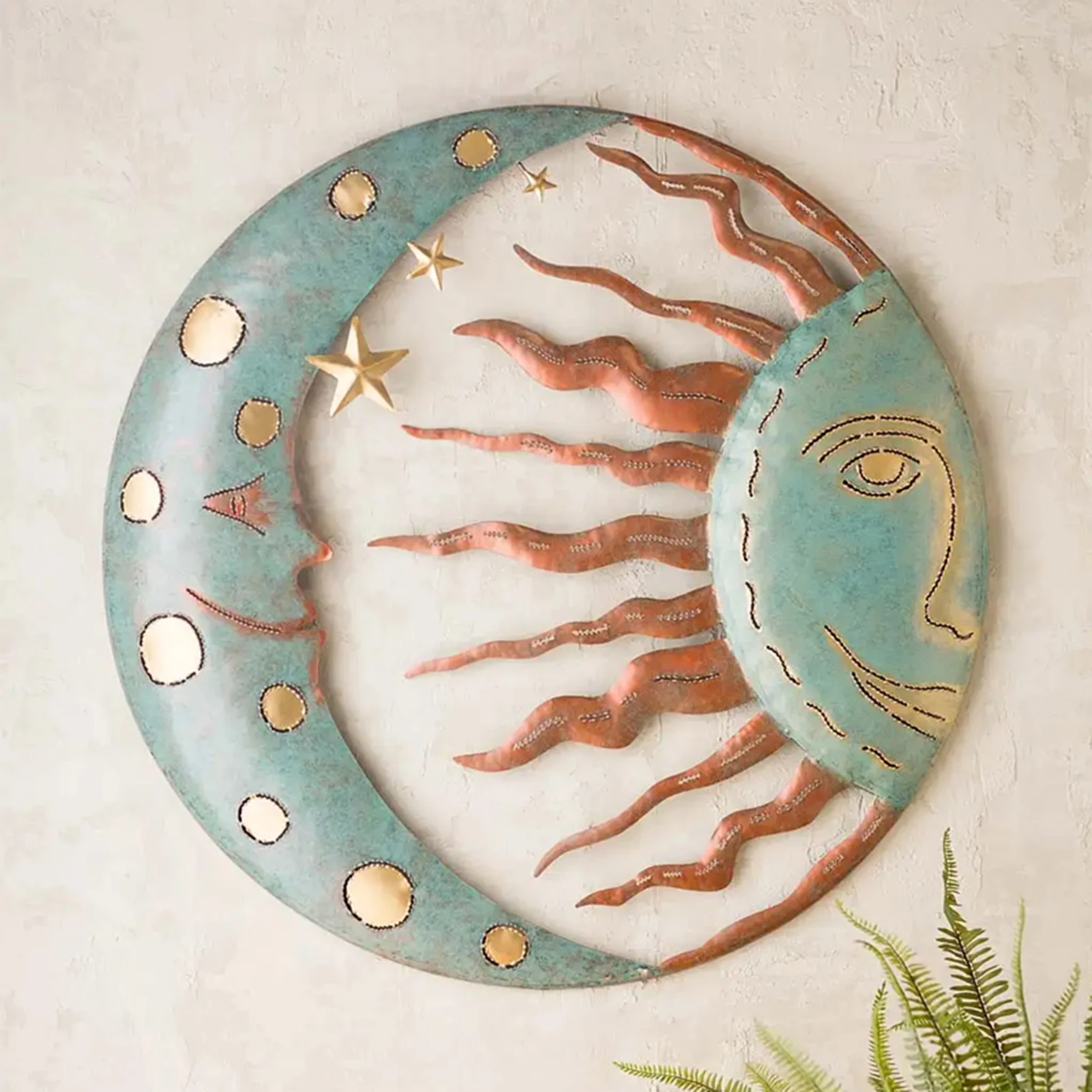 Indoor Celestial Sun Moon Metal Wall Art Ornaments Outdoor Sun Face Artistic Antique Wall Hanging Sculptures Home Decorations
Indoor Celestial Sun Moon Metal Wall Art Ornaments Outdoor Sun Face Artistic Antique Wall Hanging Sculptures Home Decorations