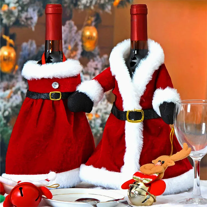 Creative Christmas Wine Bottle Set Golden Velvet Dress Wine Bottle Cover Wine Bottle Bag Sleeve Xmas New Year Dinner Table Decor
Creative Christmas Wine Bottle Set Golden Velvet Dress Wine Bottle Cover Wine Bottle Bag Sleeve Xmas New Year Dinner Table Decor