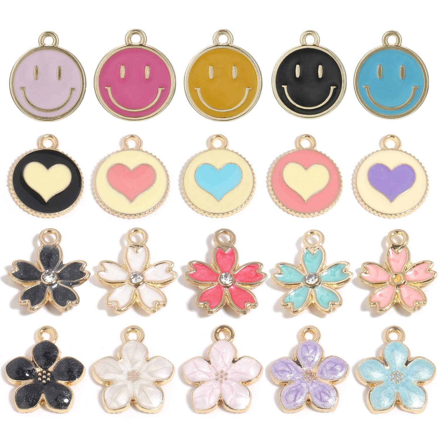 10-20pcs Charms Enamel Daisy Flowers Heart Smile Charms for Jewelry Making diy Pendant Necklace Earrings Making Accessories
10-20pcs Charms Enamel Daisy Flowers Heart Smile Charms for Jewelry Making diy Pendant Necklace Earrings Making Accessories