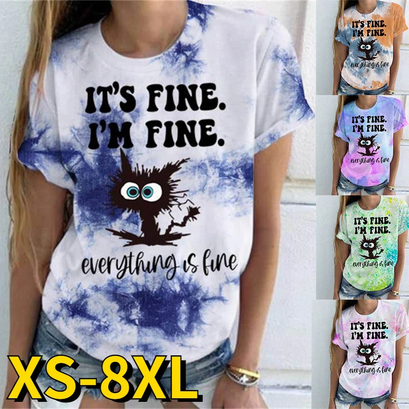 2022 Casual Daily T-Shirt 3D Cat Pattern Gradient Print Top Women's Fashion Round Neck T-Shirt Summer New Short Sleeve Top
2022 Casual Daily T-Shirt 3D Cat Pattern Gradient Print Top Women's Fashion Round Neck T-Shirt Summer New Short Sleeve Top