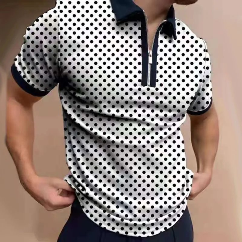 Mens Short Sleeve Summer Polos Dot 3D Print Zipper Tops Streetwear Casual Lapel Clothing Size 5XL
Mens Short Sleeve Summer Polos Dot 3D Print Zipper Tops Streetwear Casual Lapel Clothing Size 5XL