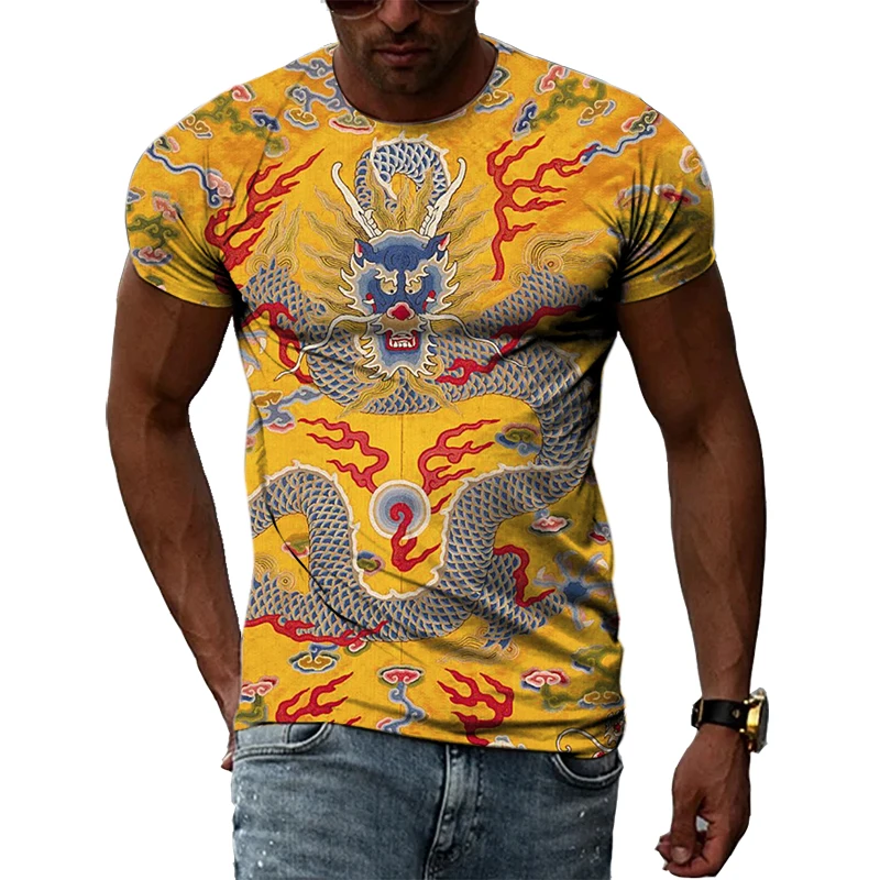 Chinese Dragon Robe Graphic Shirt 3D Harajuku Print New Summer Retro Hip Hop Casual Short Sleeve Top For Men Women Personality 
Chinese Dragon Robe Graphic Shirt 3D Harajuku Print New Summer Retro Hip Hop Casual Short Sleeve Top For Men Women Personality