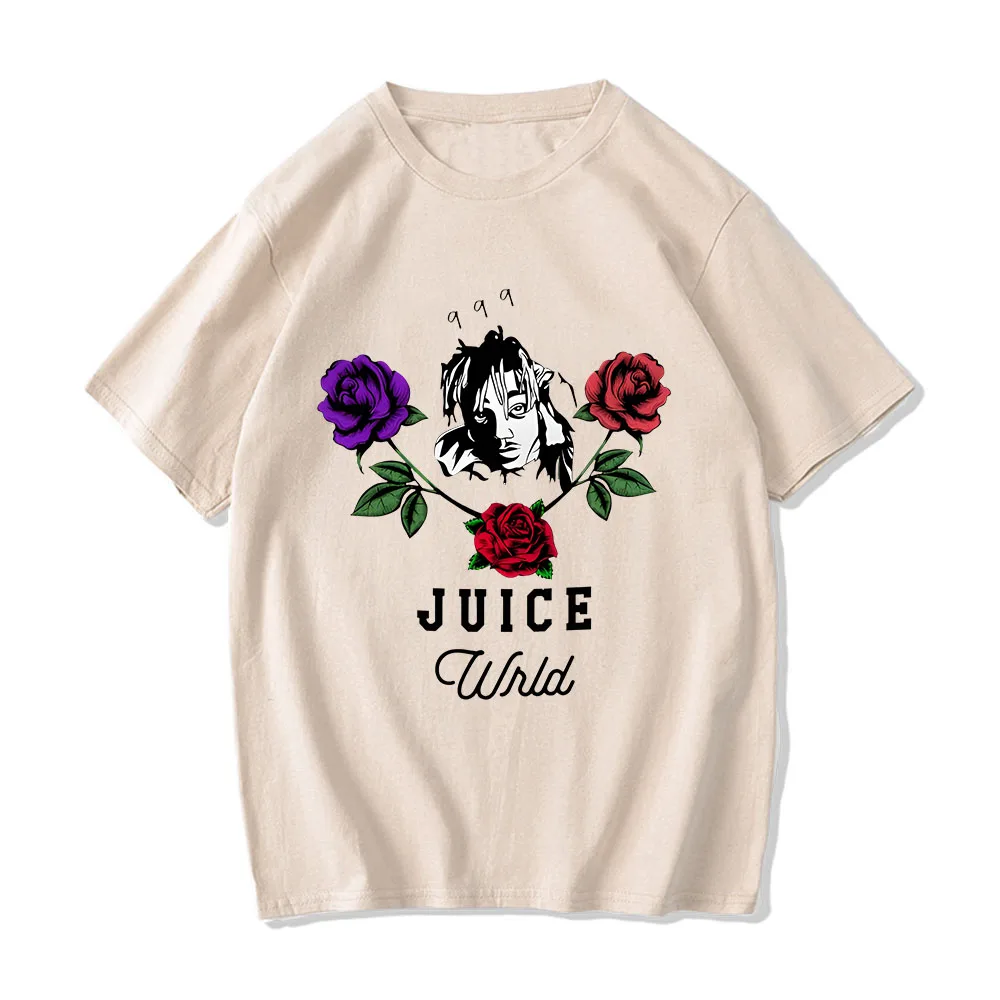 

Emo Rap Music Jjuice Wwrld 999 Portrait Rose T Shirts MEN Aesthetic Handsome T-shirts 100% Cotton High Quality Tshirts Harajuku