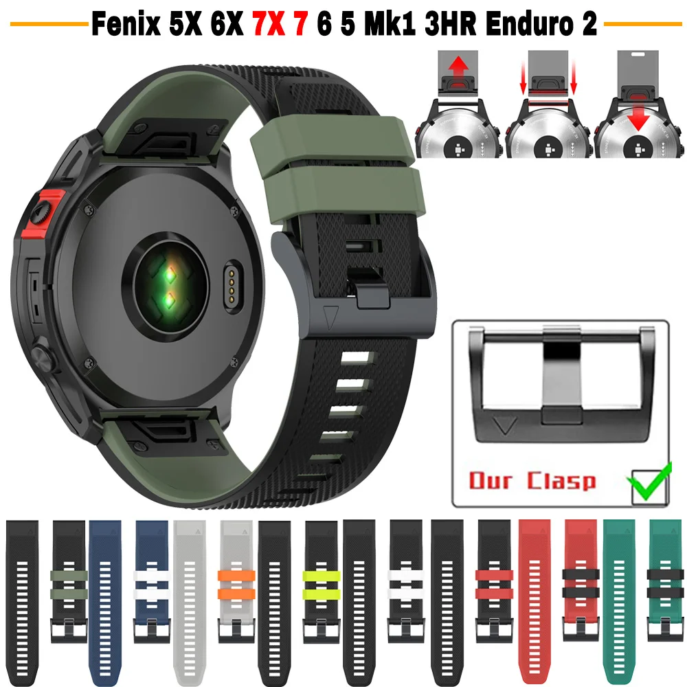 Ремешок силиконовый QuickFit для смарт-часов Garmin Fenix 6 6X Pro 5 5X Plus 7 7X
Ремешок силиконовый QuickFit для смарт-часов Garmin Fenix 6 6X Pro 5 5X Plus 7 7X