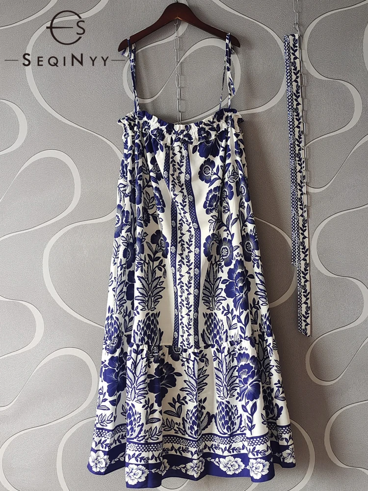 SEQINYY Casual Midi Dress Summer Spring New Fashion Design Women Runway High Street Vintage Blue Flowers Print Strapless Loose
SEQINYY Casual Midi Dress Summer Spring New Fashion Design Women Runway High Street Vintage Blue Flowers Print Strapless Loose