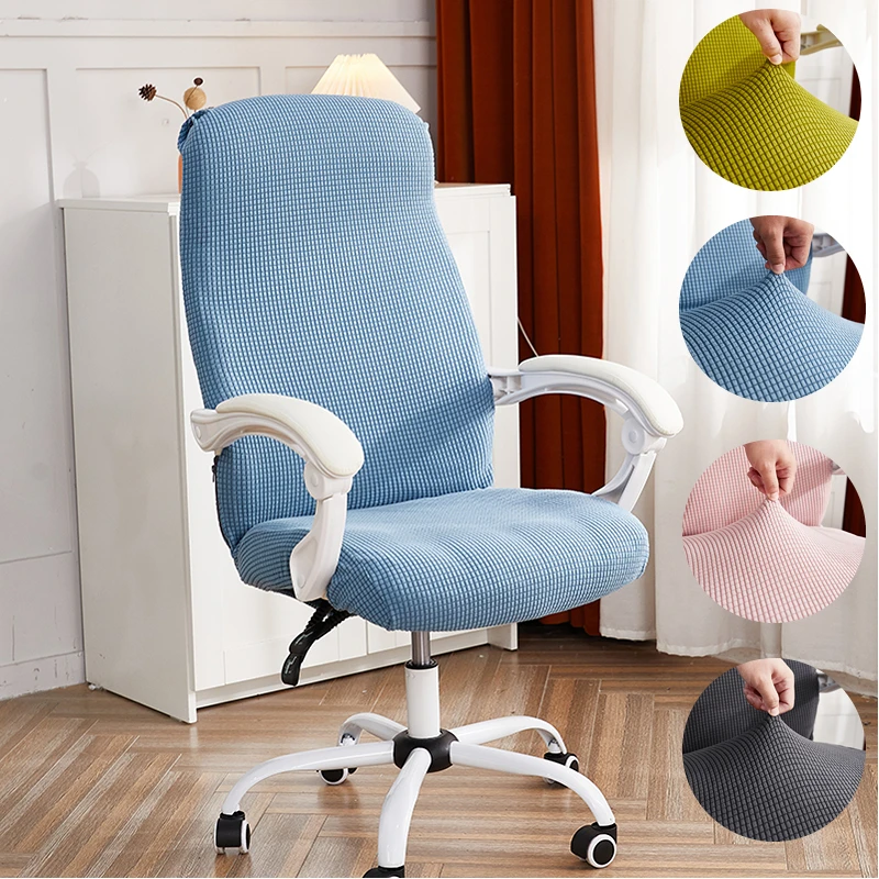 

Elastic Office Chair Cover Spandex Jacquard Computer Chairs Covers Solid Color Gaming Armchair Slipcovers for Living Room Study