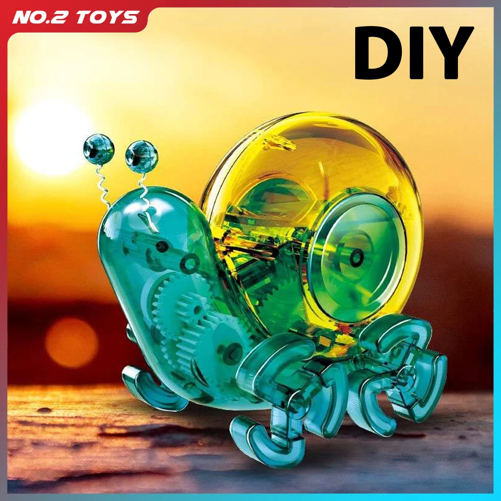 

DIY STEAM Assembled Mechanical Solar Power Snail Children's Educational Toys By Science and Technology Toys for Boys Christmas