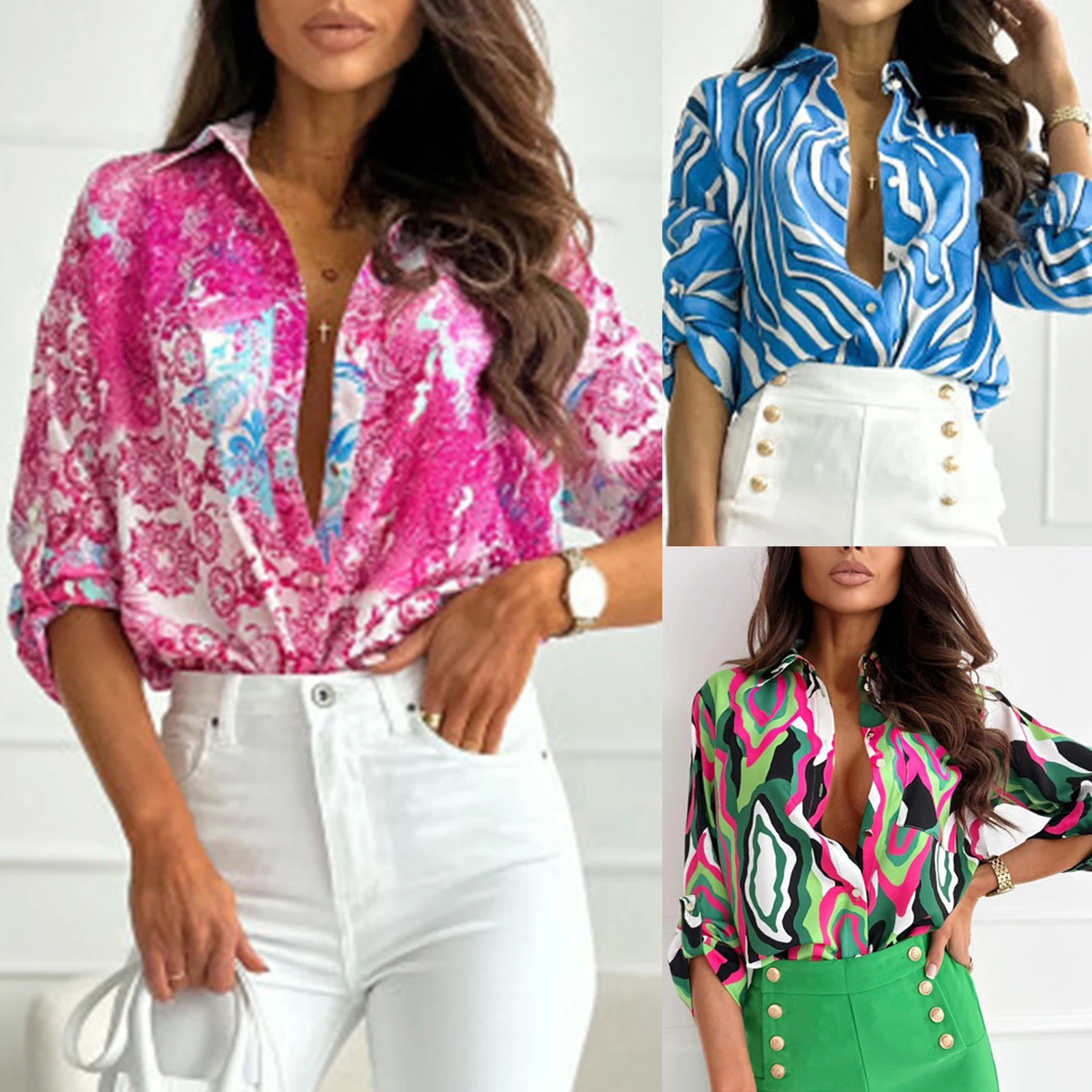 Colorful Printed Fashionable Blouse Office Long Sleeve Ladies Casual Shirt Blouse Turn Down Collar Sexy Style Office Lady Outfit
Colorful Printed Fashionable Blouse Office Long Sleeve Ladies Casual Shirt Blouse Turn Down Collar Sexy Style Office Lady Outfit
