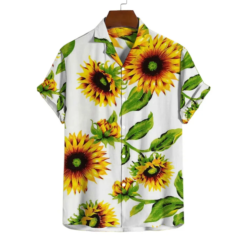 Summer Digital Printed Young Men's Floral Shirt Short Sleeve Lapel Loose Sunflower Pattern Leisure Vacation Hawaiian Shirt
Summer Digital Printed Young Men's Floral Shirt Short Sleeve Lapel Loose Sunflower Pattern Leisure Vacation Hawaiian Shirt