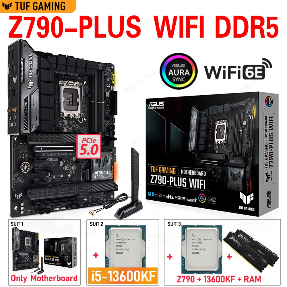 Intel Core i5 13600KF Processor CPU Combo With LGA 1700 ASUS TUF GAMING Z790-PLUS WIFI Motherboard With Kingston DDR5 32GB RAMs
Intel Core i5 13600KF Processor CPU Combo With LGA 1700 ASUS TUF GAMING Z790-PLUS WIFI Motherboard With Kingston DDR5 32GB RAMs