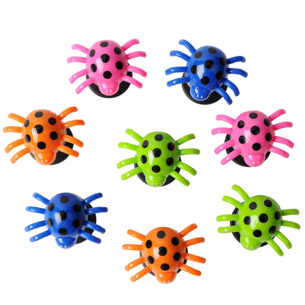 

10 Pack Bounce Spiders Colorful Spiders Shape Jumping Toys Stress Relieve Spider Launcher Novelty Party Favors ( )