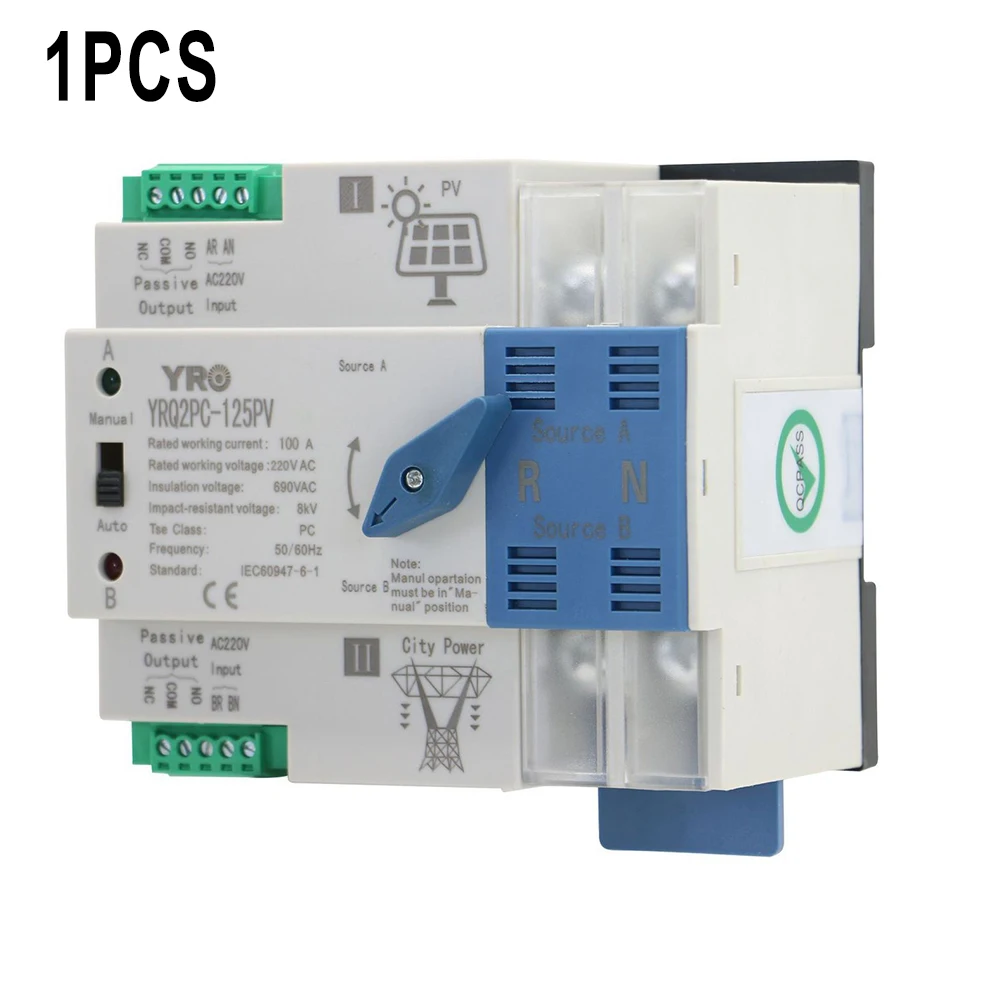 2P 3P 4P 125A Solar/photovoltaic Transfer Switch Dual Power Automatic Transfer Switch Generator Changeover Switch 200V/400V
2P 3P 4P 125A Solar/photovoltaic Transfer Switch Dual Power Automatic Transfer Switch Generator Changeover Switch 200V/400V