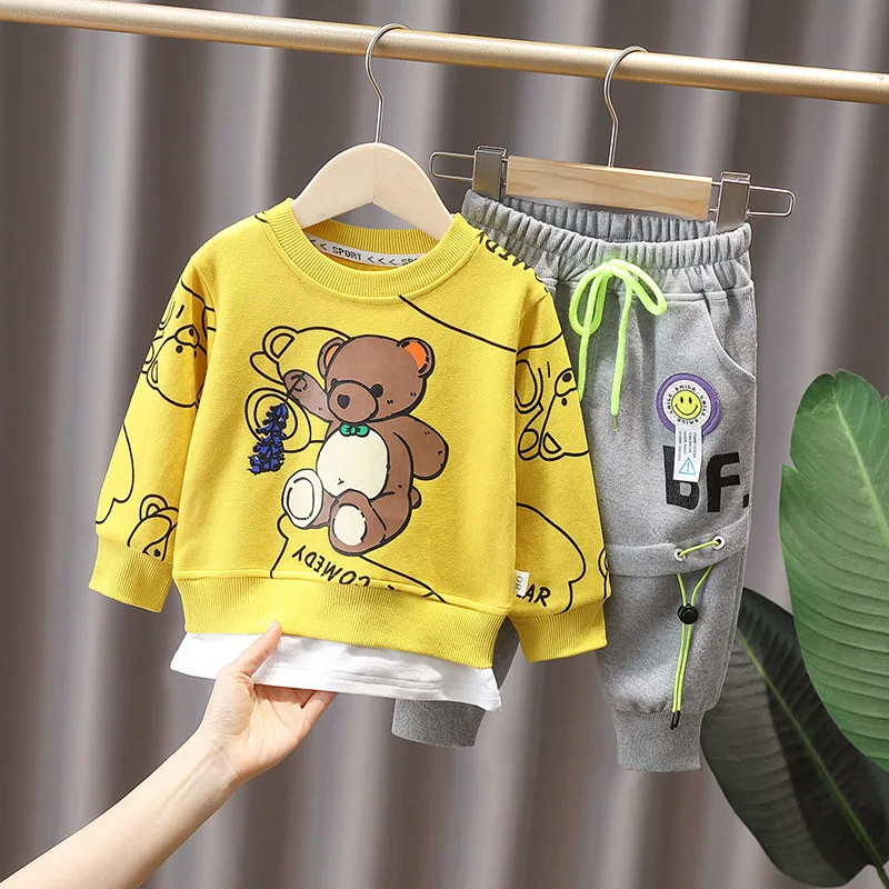 Детский спортивный костюм из 2 предметов, хлопковый свитшот с мультяшным медведем и штаны для мальчиков, весна-осень 2023
Детский спортивный костюм из 2 предметов, хлопковый свитшот с мультяшным медведем и штаны для мальчиков, весна-осень 2023