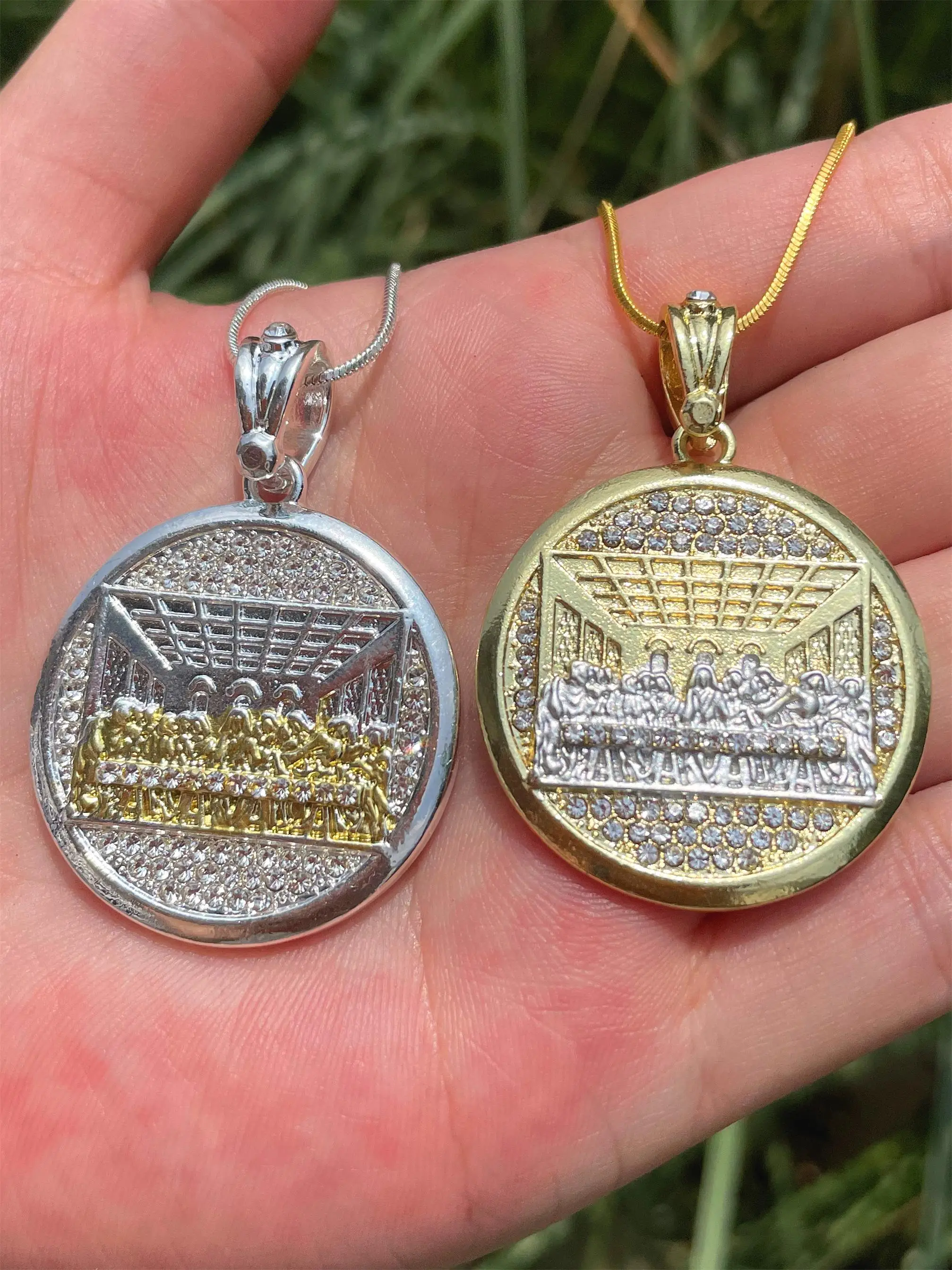 ANGLANG Luxury Handmade Huge The Last Supper Pendant Chain Necklace Bridal Wedding Shiny CZ Stone Hip Hop Medallion Jewelry
ANGLANG Luxury Handmade Huge The Last Supper Pendant Chain Necklace Bridal Wedding Shiny CZ Stone Hip Hop Medallion Jewelry
